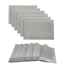 Load image into Gallery viewer, Dainty Home Santa Monica Woven Textilene Crossweave With Solid Geometric Pattern Reversible 13" x 19" Rectangular Placemats
