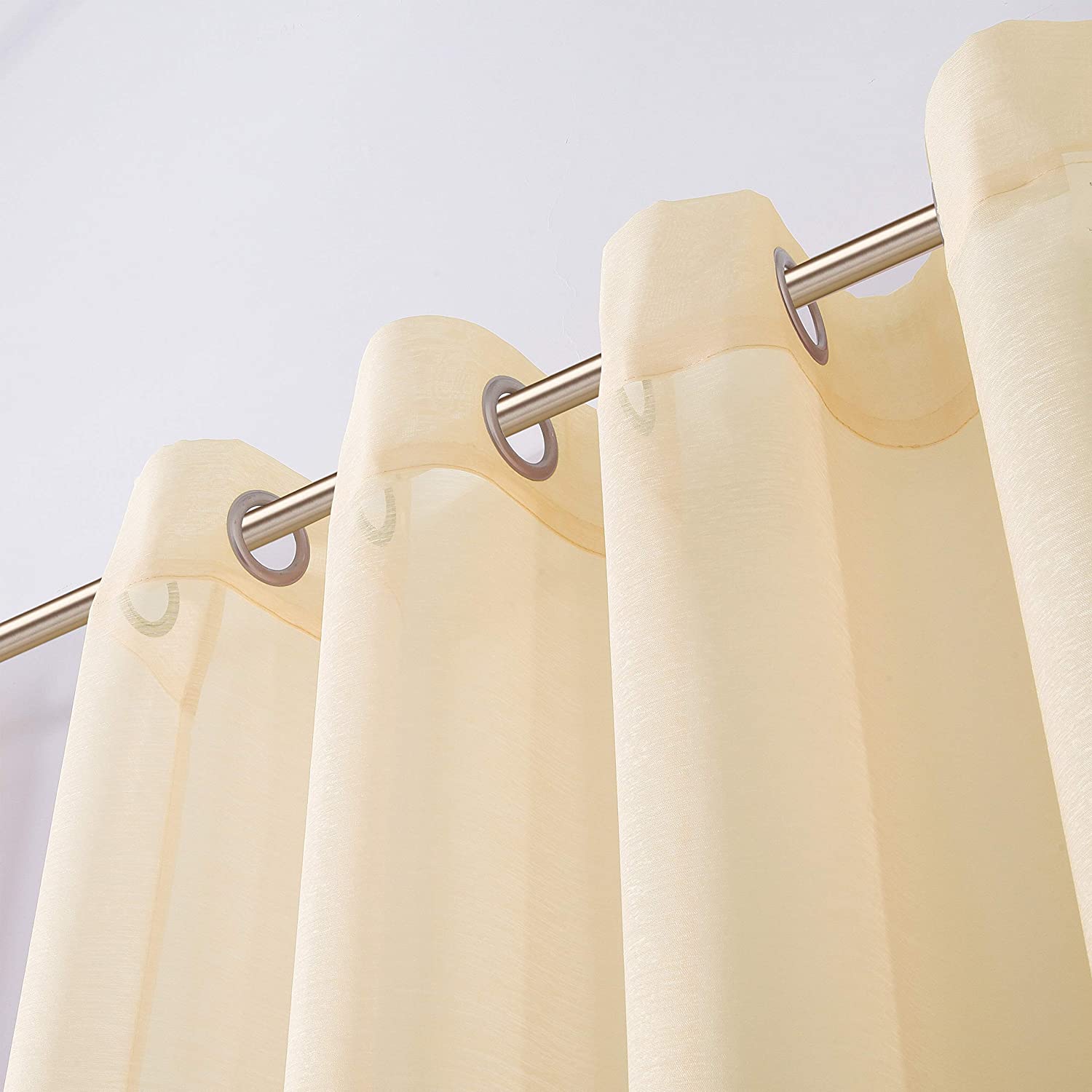 Dainty Home Malibu Solid Airy & Breathable Semi-Sheer Light Filtering Extra Wide Grommet Set Of 4 Window Panels