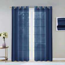 Load image into Gallery viewer, Dainty Home Malibu Solid Airy &amp; Breathable Semi-Sheer Light Filtering Extra Wide Grommet Panel Pair
