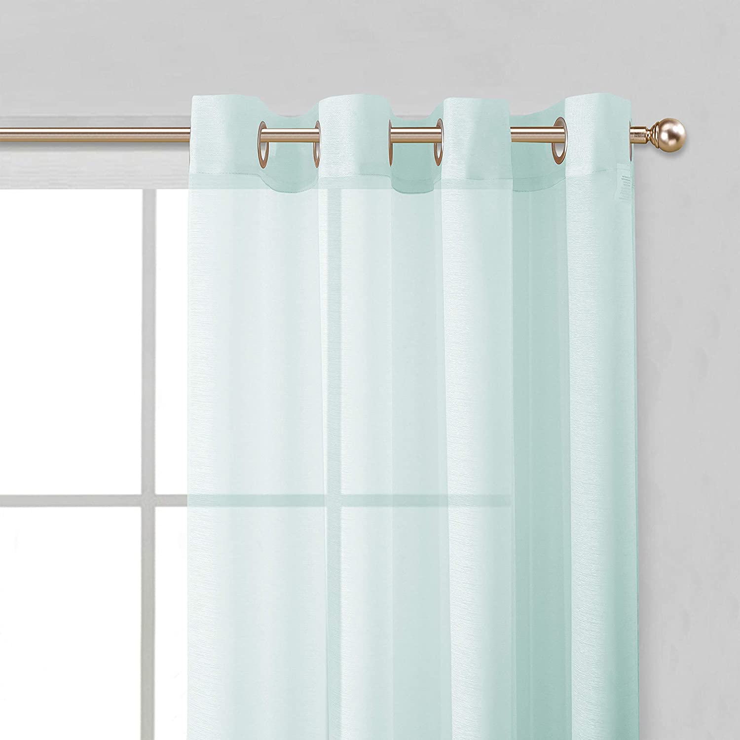 Dainty Home Malibu Solid Airy & Breathable Semi-Sheer Light Filtering Extra Wide Grommet Panel Pair