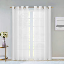 Load image into Gallery viewer, Dainty Home Malibu Solid Airy &amp; Breathable Semi-Sheer Light Filtering Extra Wide Grommet Panel Pair
