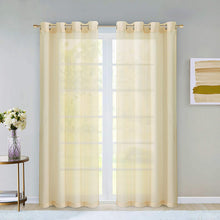 Load image into Gallery viewer, Dainty Home Malibu Solid Airy &amp; Breathable Semi-Sheer Light Filtering Extra Wide Grommet Panel Pair
