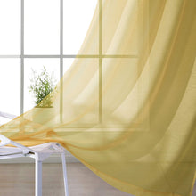 Load image into Gallery viewer, Dainty Home Malibu Solid Airy &amp; Breathable Semi-Sheer Light Filtering Extra Wide Grommet Set Of 4 Window Panels
