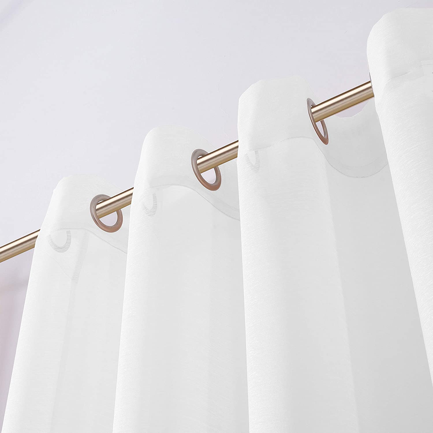 Dainty Home Malibu Solid Airy & Breathable Semi-Sheer Light Filtering Extra Wide Grommet Panel Pair