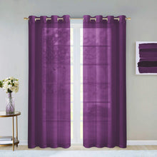 Load image into Gallery viewer, Dainty Home Malibu Solid Airy &amp; Breathable Semi-Sheer Light Filtering Extra Wide Grommet Panel Pair
