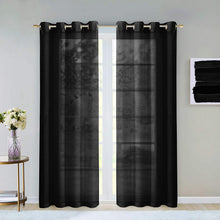 Load image into Gallery viewer, Dainty Home Malibu Solid Airy &amp; Breathable Semi-Sheer Light Filtering Extra Wide Grommet Panel Pair
