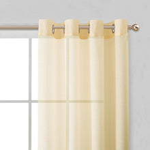 Load image into Gallery viewer, Dainty Home Malibu Solid Airy &amp; Breathable Semi-Sheer Light Filtering Extra Wide Grommet Panel Pair
