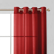 Load image into Gallery viewer, Dainty Home Malibu Solid Airy &amp; Breathable Semi-Sheer Light Filtering Extra Wide Grommet Panel Pair
