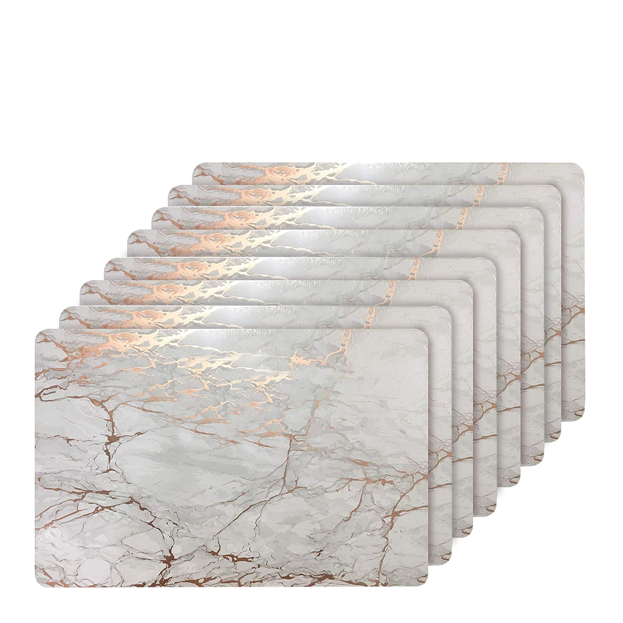 Dainty Home Marble Cork Foil Printed Marble Granite Designed Thick Cork Textured 12" x 18" Rectangular Placemats