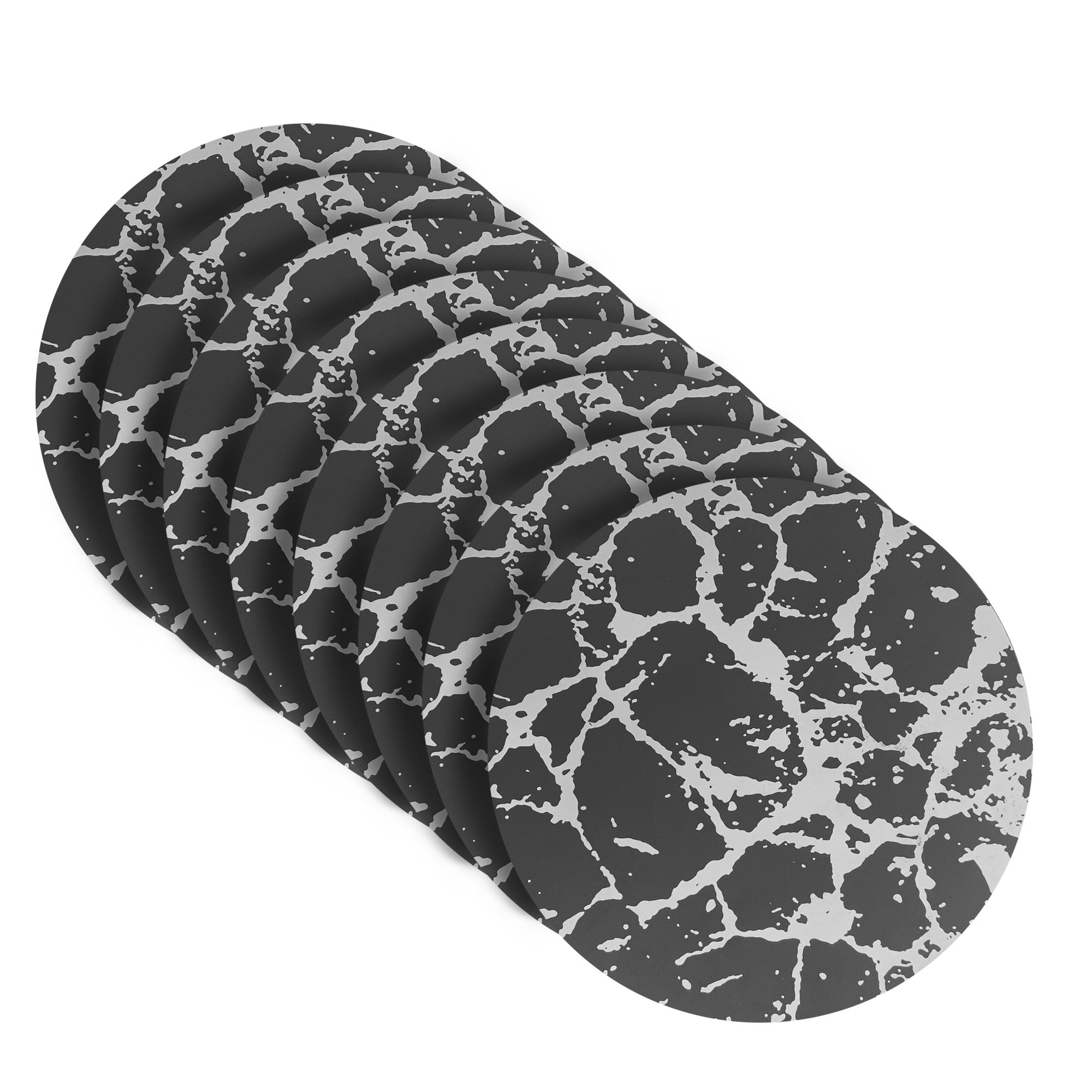Dainty Home Marble Cork Foil Printed Marble Granite Designed Thick Cork Textured 15" x 15" Round Placemats