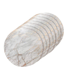 Load image into Gallery viewer, Dainty Home Marble Cork Foil Printed Marble Granite Designed Thick Cork Textured 15" x 15" Round Placemats
