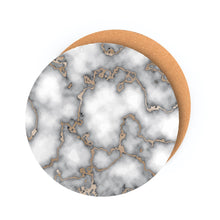 Load image into Gallery viewer, Dainty Home Marble Cork Foil Printed Marble Granite Designed Thick Cork Textured 15" x 15" Round Placemats
