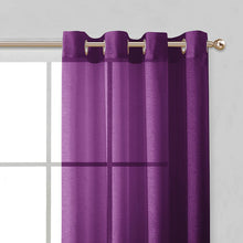 Load image into Gallery viewer, Dainty Home Malibu Solid Airy &amp; Breathable Semi-Sheer Light Filtering Extra Wide Grommet Panel Pair
