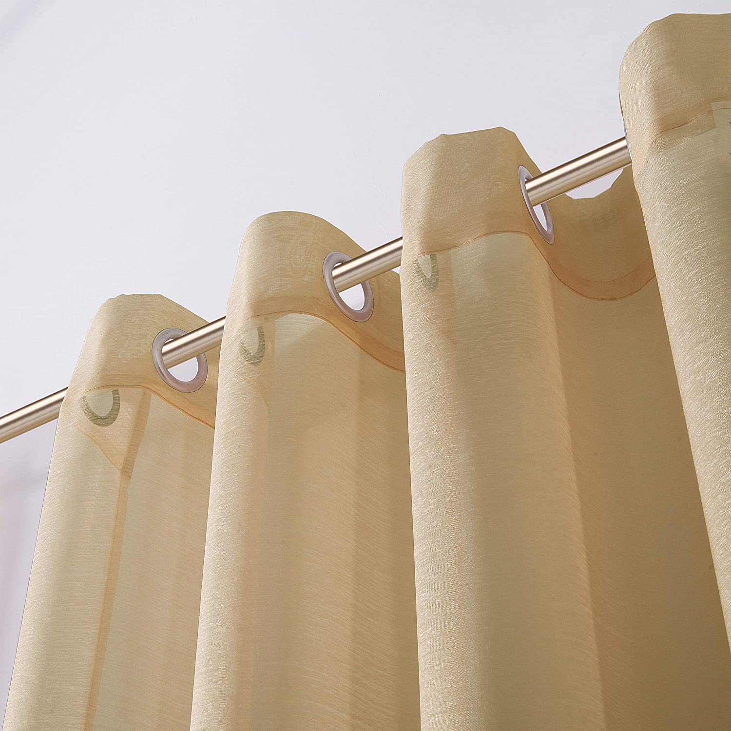 Dainty Home Malibu Solid Airy & Breathable Semi-Sheer Light Filtering Extra Wide Grommet Panel Pair