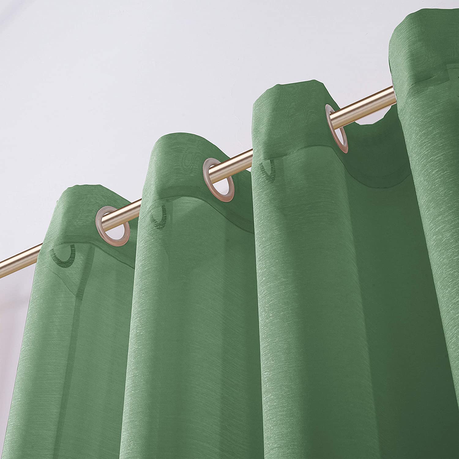 Dainty Home Malibu Solid Airy & Breathable Semi-Sheer Light Filtering Extra Wide Grommet Panel Pair
