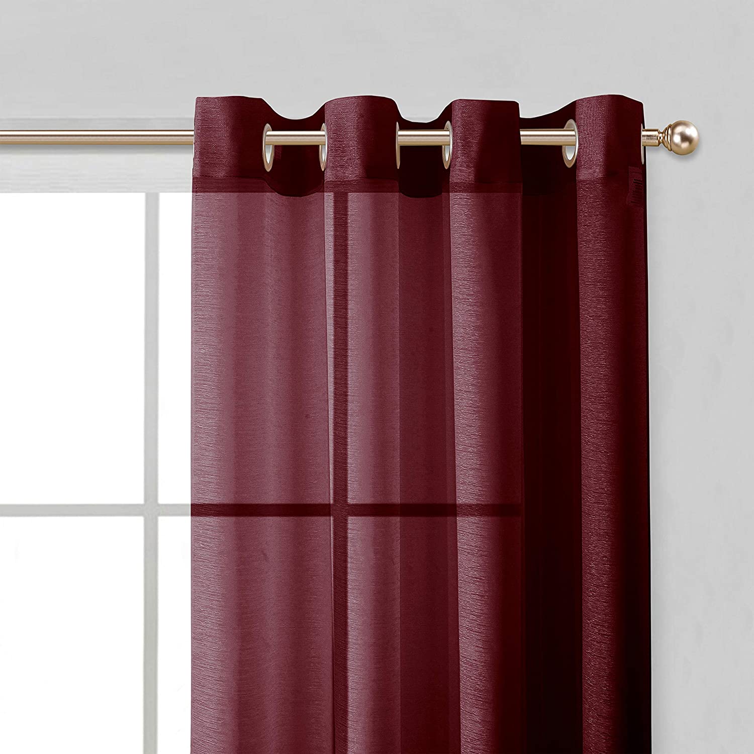 Dainty Home Malibu Solid Airy & Breathable Semi-Sheer Light Filtering Extra Wide Grommet Panel Pair