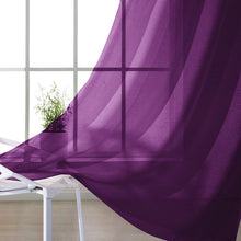 Load image into Gallery viewer, Dainty Home Malibu Solid Airy &amp; Breathable Semi-Sheer Light Filtering Extra Wide Grommet Panel Pair
