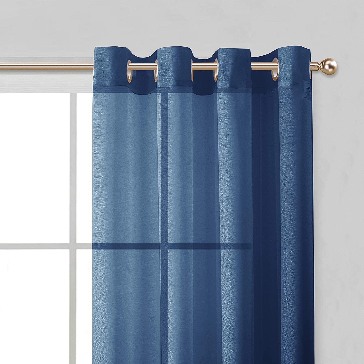 Dainty Home Malibu Solid Airy & Breathable Semi-Sheer Light Filtering Extra Wide Grommet Panel Pair