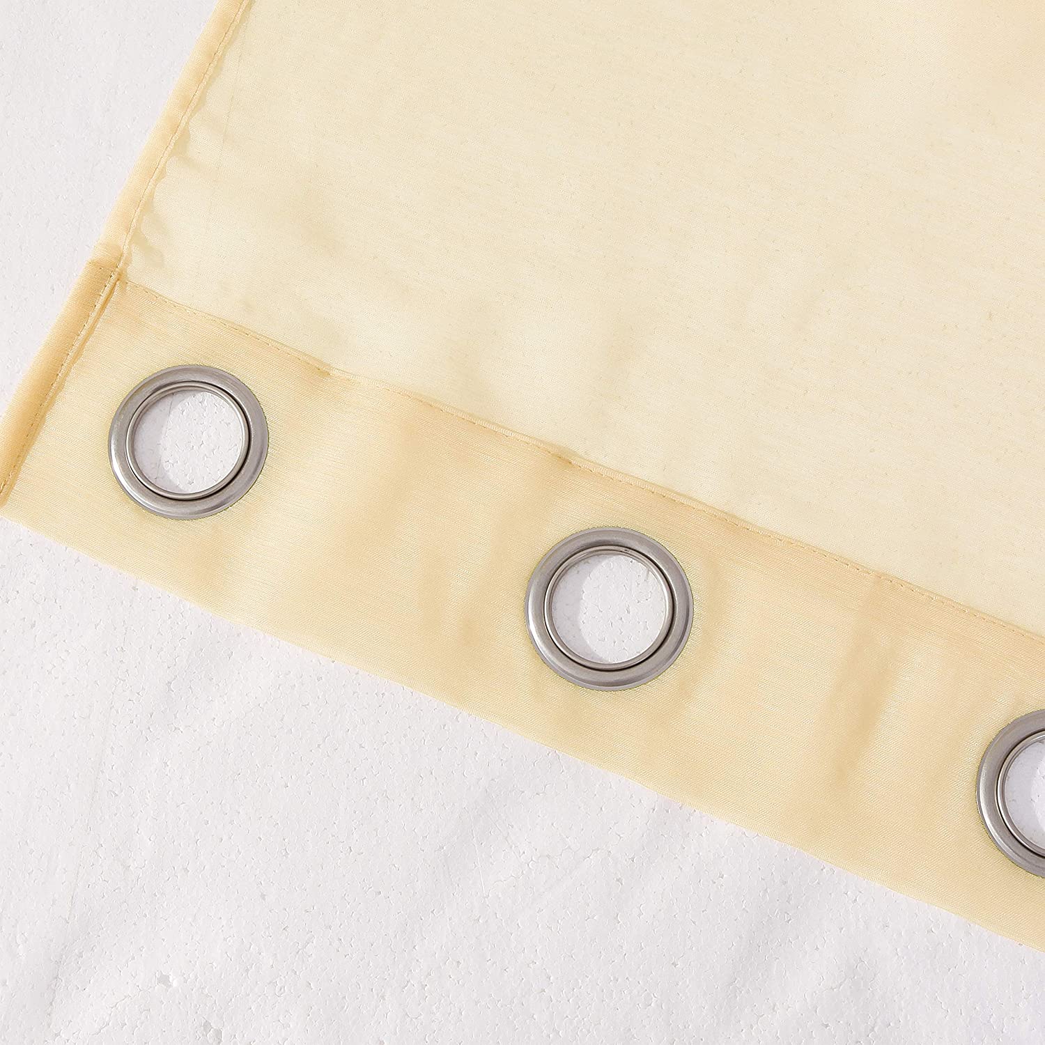 Dainty Home Malibu Solid Airy & Breathable Semi-Sheer Light Filtering Extra Wide Grommet Set Of 4 Window Panels