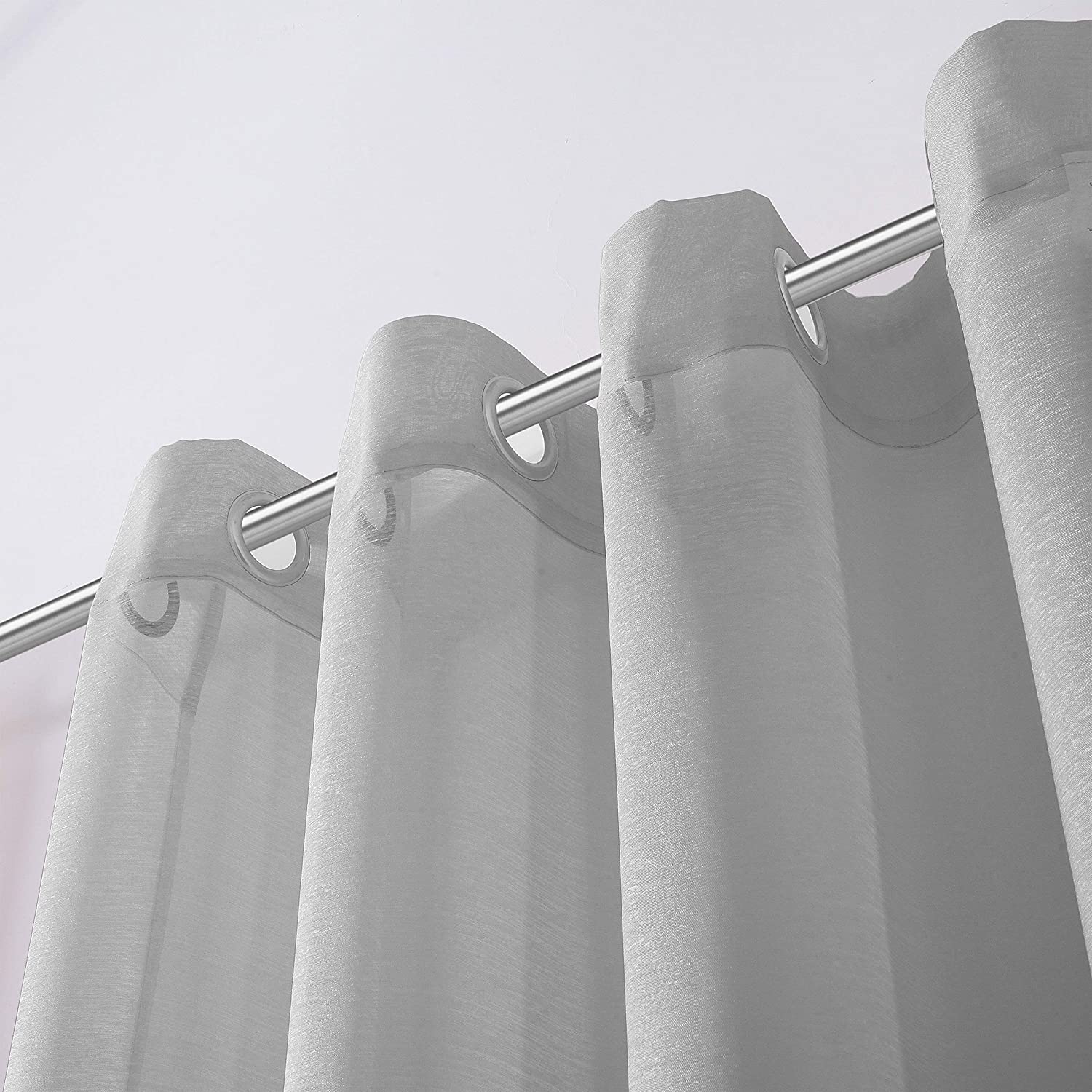 Dainty Home Malibu Solid Airy & Breathable Semi-Sheer Light Filtering Extra Wide Grommet Panel Pair