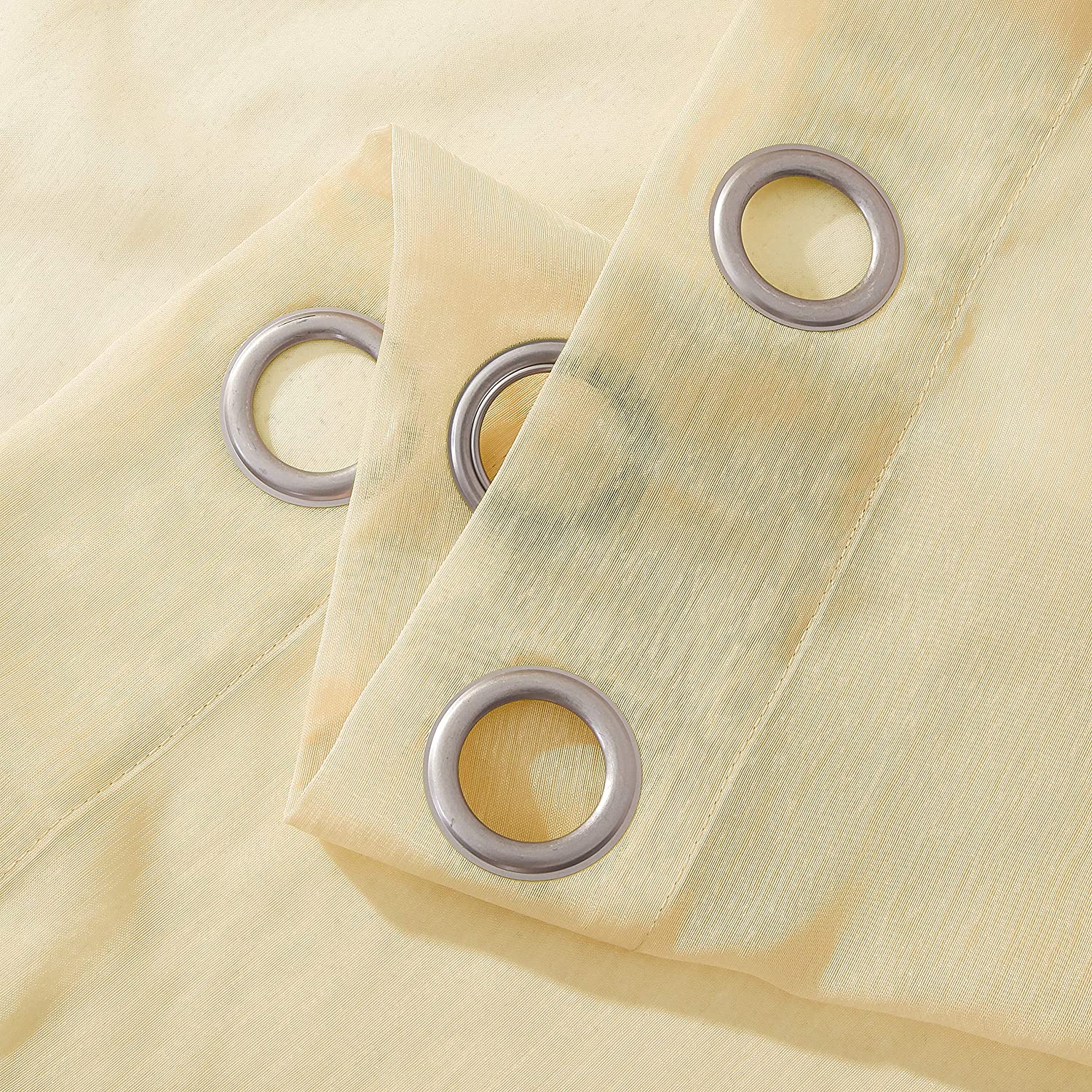 Dainty Home Malibu Solid Airy & Breathable Semi-Sheer Light Filtering Extra Wide Grommet Panel Pair