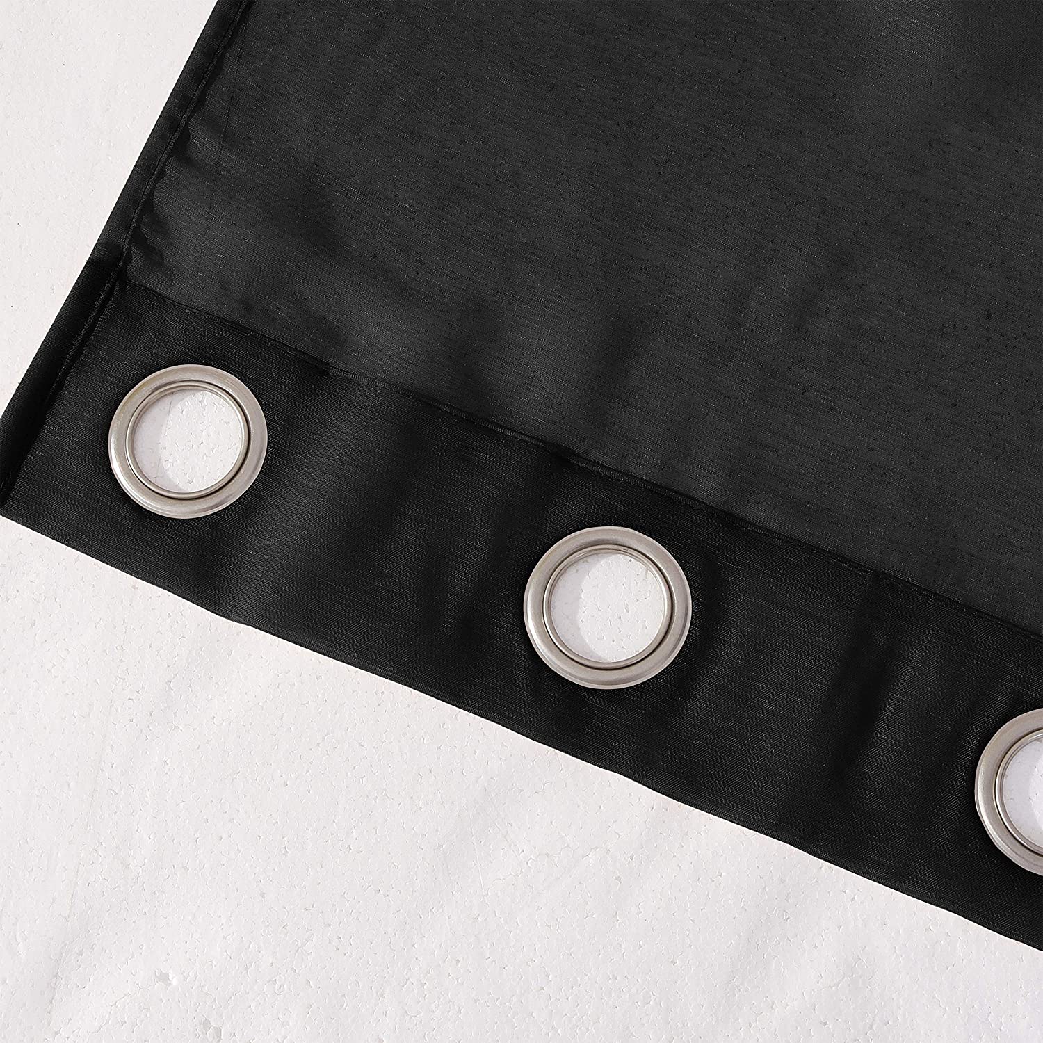 Dainty Home Malibu Solid Airy & Breathable Semi-Sheer Light Filtering Extra Wide Grommet Panel Pair