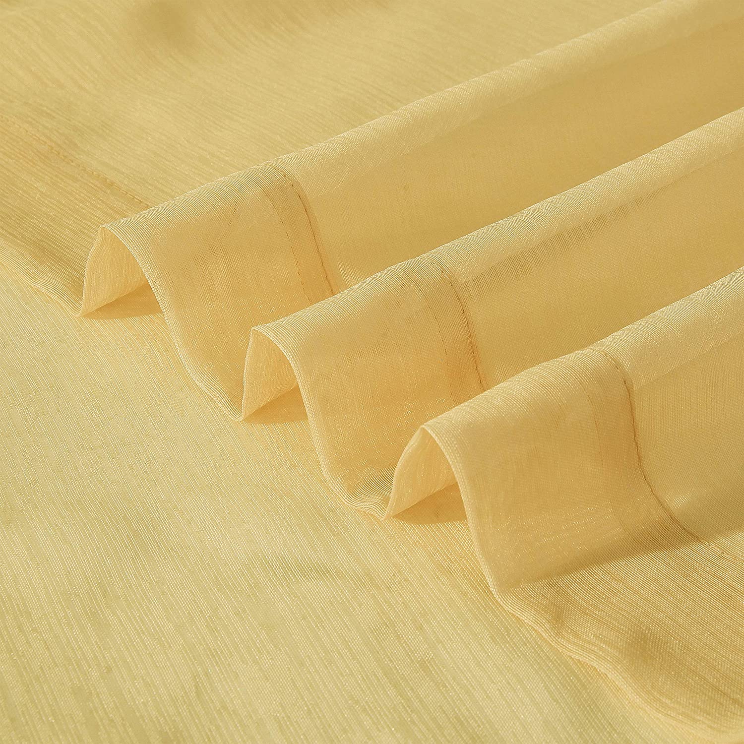 Dainty Home Malibu Solid Airy & Breathable Semi-Sheer Light Filtering Extra Wide Grommet Set Of 4 Window Panels