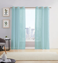 Load image into Gallery viewer, Dainty Home Hannah Solid Criss-Cross Weave Fabric Semi-Sheer Airy &amp; Breathable Light Filtering Grommet Panel Pair
