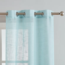 Load image into Gallery viewer, Dainty Home Hannah Solid Criss-Cross Weave Fabric Semi-Sheer Airy &amp; Breathable Light Filtering Grommet Panel Pair
