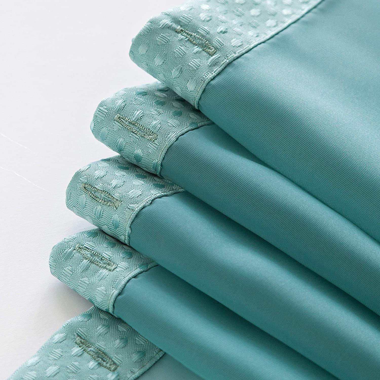 Dainty Home Complete 2 in 1 Waffle Weave Hotel Spa Style Fabric Shower Curtain Snap On/Off Waterproof Detachable Liner Set