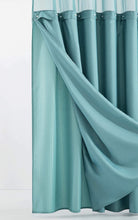 Load image into Gallery viewer, Dainty Home Complete 2 in 1 Waffle Weave Hotel Spa Style Fabric Shower Curtain Snap On/Off Waterproof Detachable Liner Set
