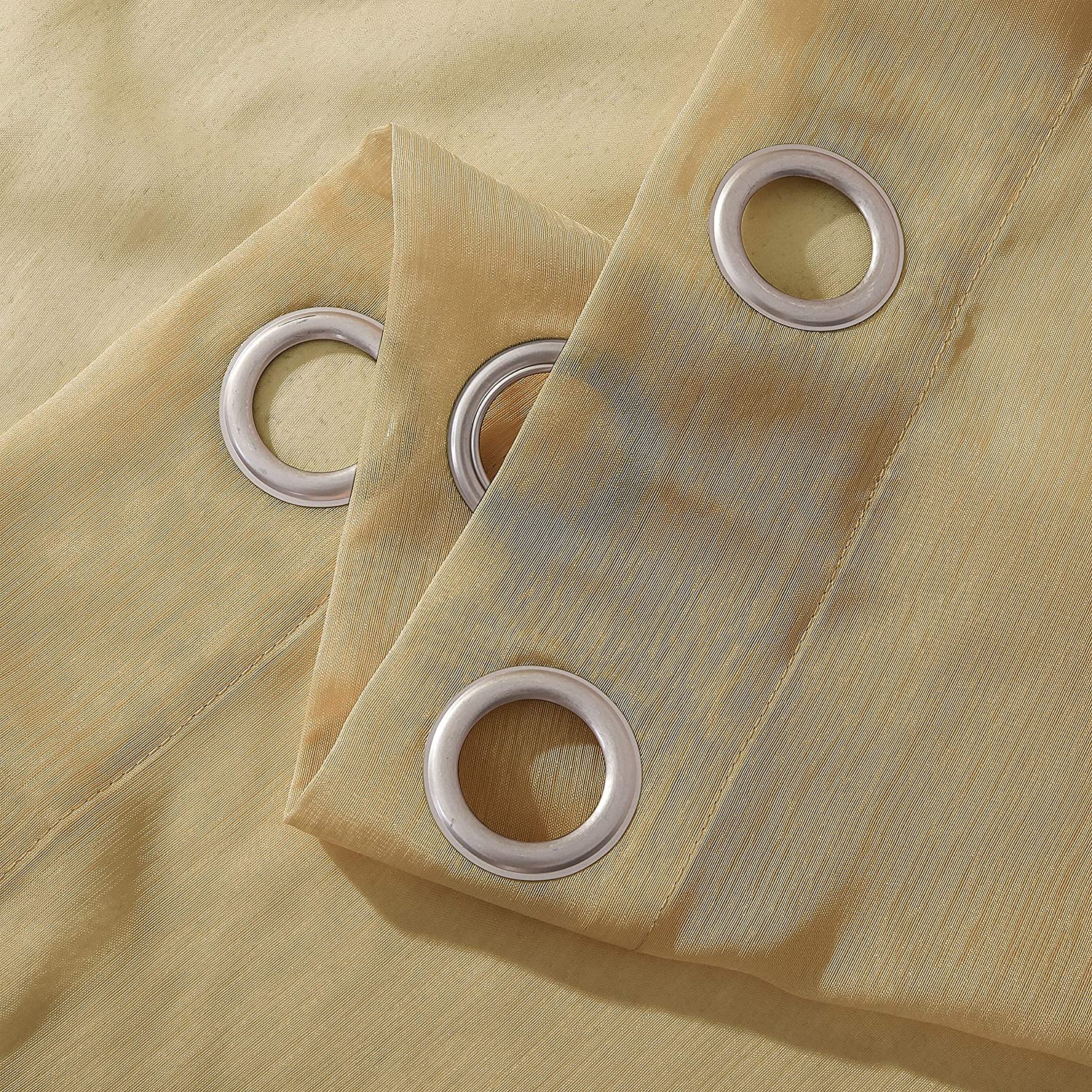 Dainty Home Malibu Solid Airy & Breathable Semi-Sheer Light Filtering Extra Wide Grommet Panel Pair