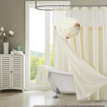 Load image into Gallery viewer, Dainty Home Complete 2 in 1 Waffle Weave Hotel Spa Style Fabric Shower Curtain Snap On/Off Waterproof Detachable Liner Set
