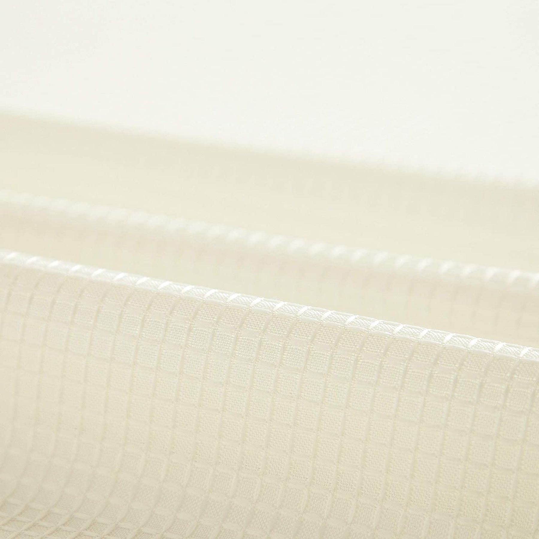 Dainty Home Complete 2 in 1 Waffle Weave Hotel Spa Style Fabric Shower Curtain Snap On/Off Waterproof Detachable Liner Set