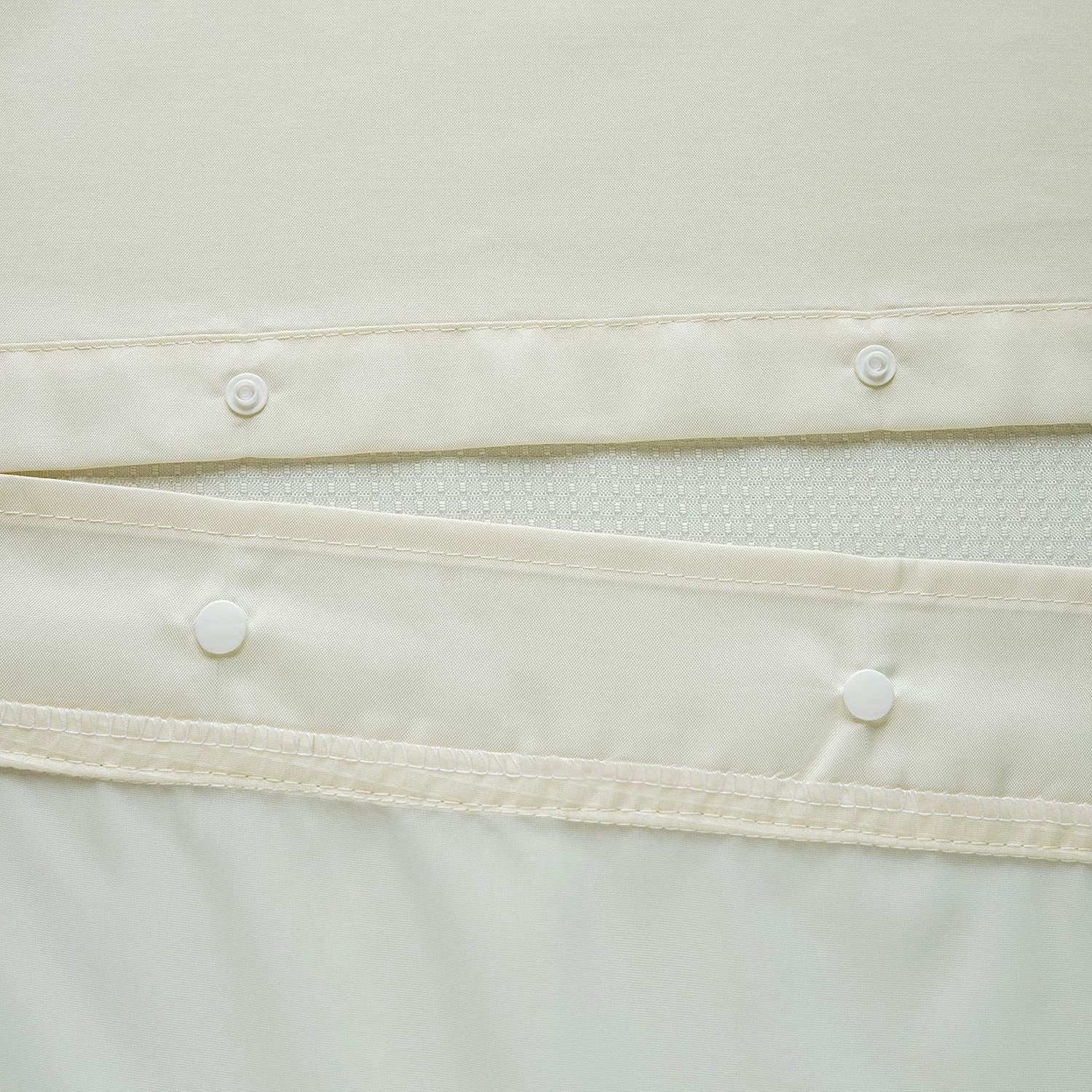 Dainty Home Complete 2 in 1 Waffle Weave Hotel Spa Style Fabric Shower Curtain Snap On/Off Waterproof Detachable Liner Set