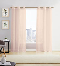 Load image into Gallery viewer, Dainty Home Hannah Solid Criss-Cross Weave Fabric Semi-Sheer Airy &amp; Breathable Light Filtering Grommet Panel Pair
