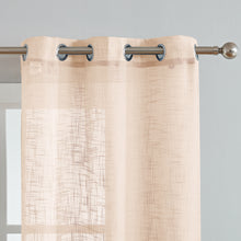 Load image into Gallery viewer, Dainty Home Hannah Solid Criss-Cross Weave Fabric Semi-Sheer Airy &amp; Breathable Light Filtering Grommet Panel Pair
