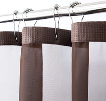 Load image into Gallery viewer, Dainty Home Complete 2 in 1 Waffle Weave Hotel Spa Style Fabric Shower Curtain Snap On/Off Waterproof Detachable Liner Set
