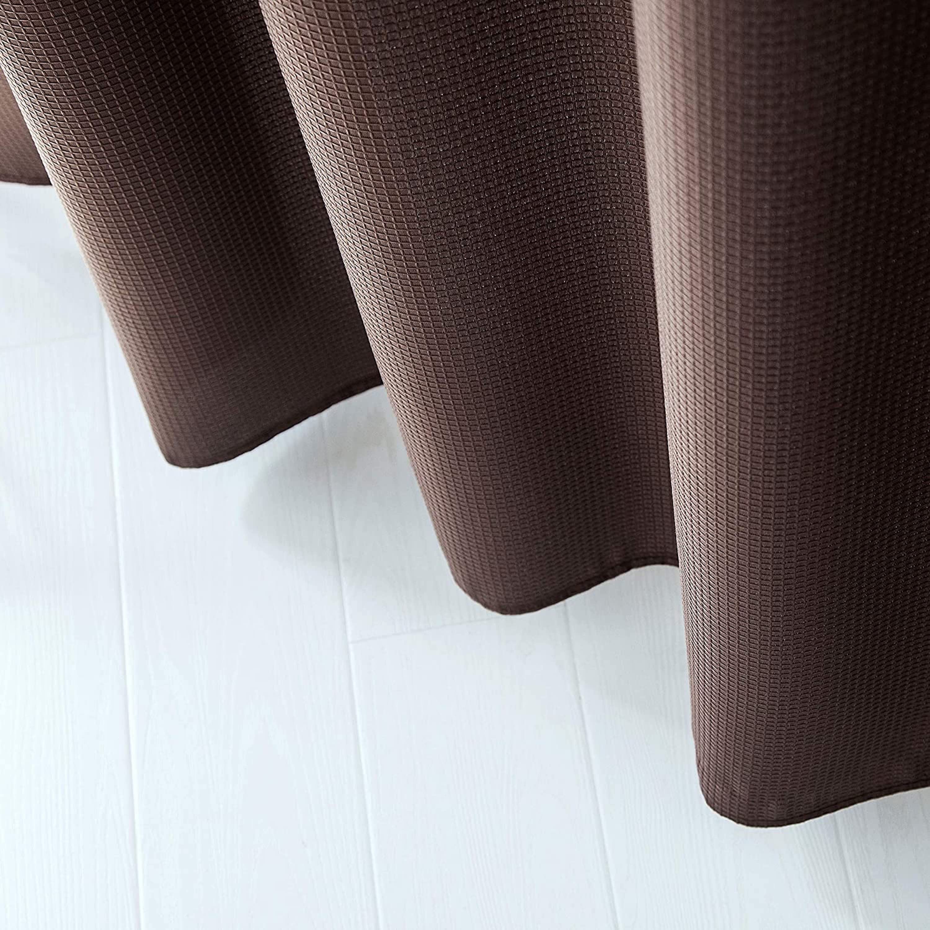 Dainty Home Complete 2 in 1 Waffle Weave Hotel Spa Style Fabric Shower Curtain Snap On/Off Waterproof Detachable Liner Set