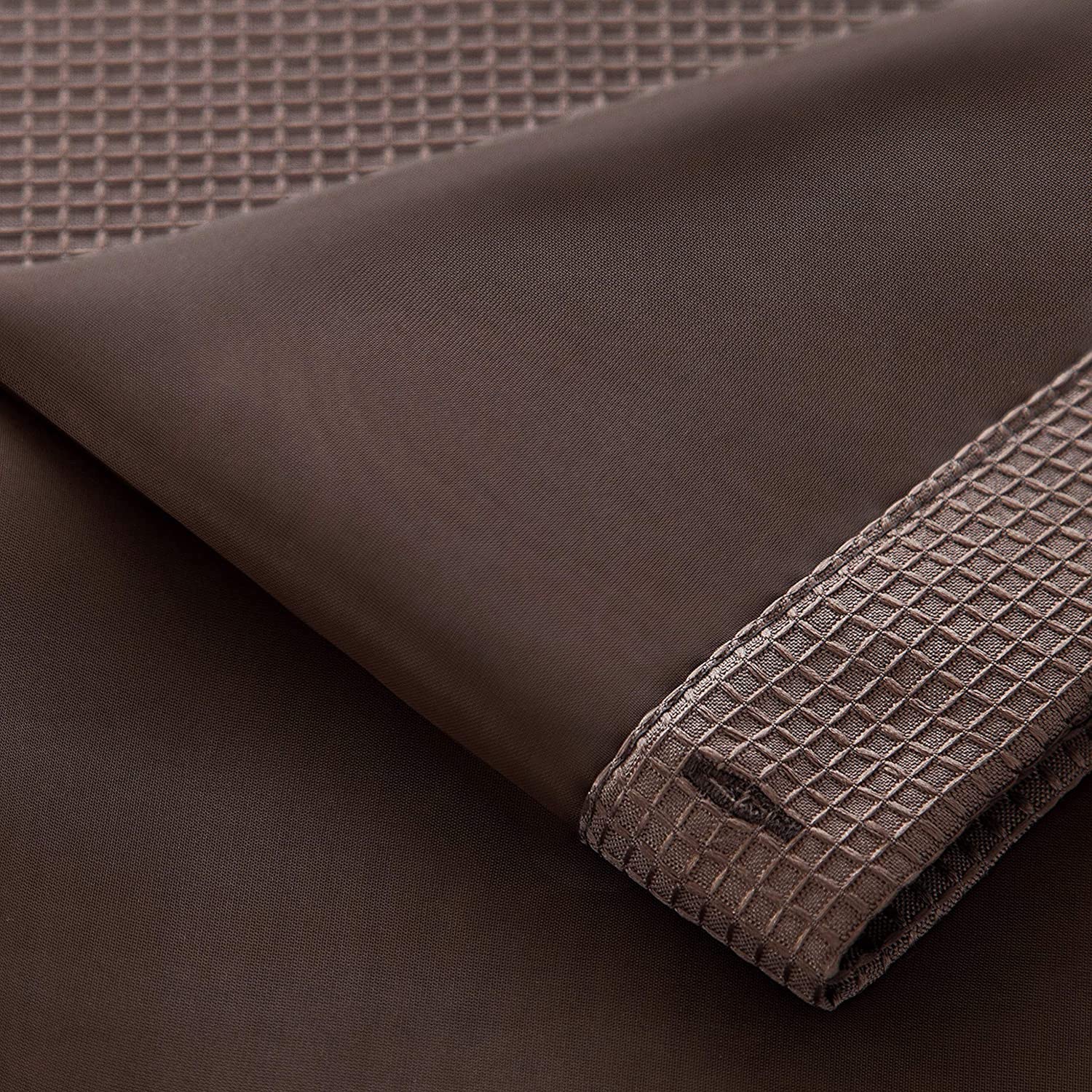 Dainty Home Complete 2 in 1 Waffle Weave Hotel Spa Style Fabric Shower Curtain Snap On/Off Waterproof Detachable Liner Set