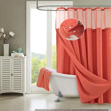 Load image into Gallery viewer, Dainty Home Complete 2 in 1 Waffle Weave Hotel Spa Style Fabric Shower Curtain Snap On/Off Waterproof Detachable Liner Set
