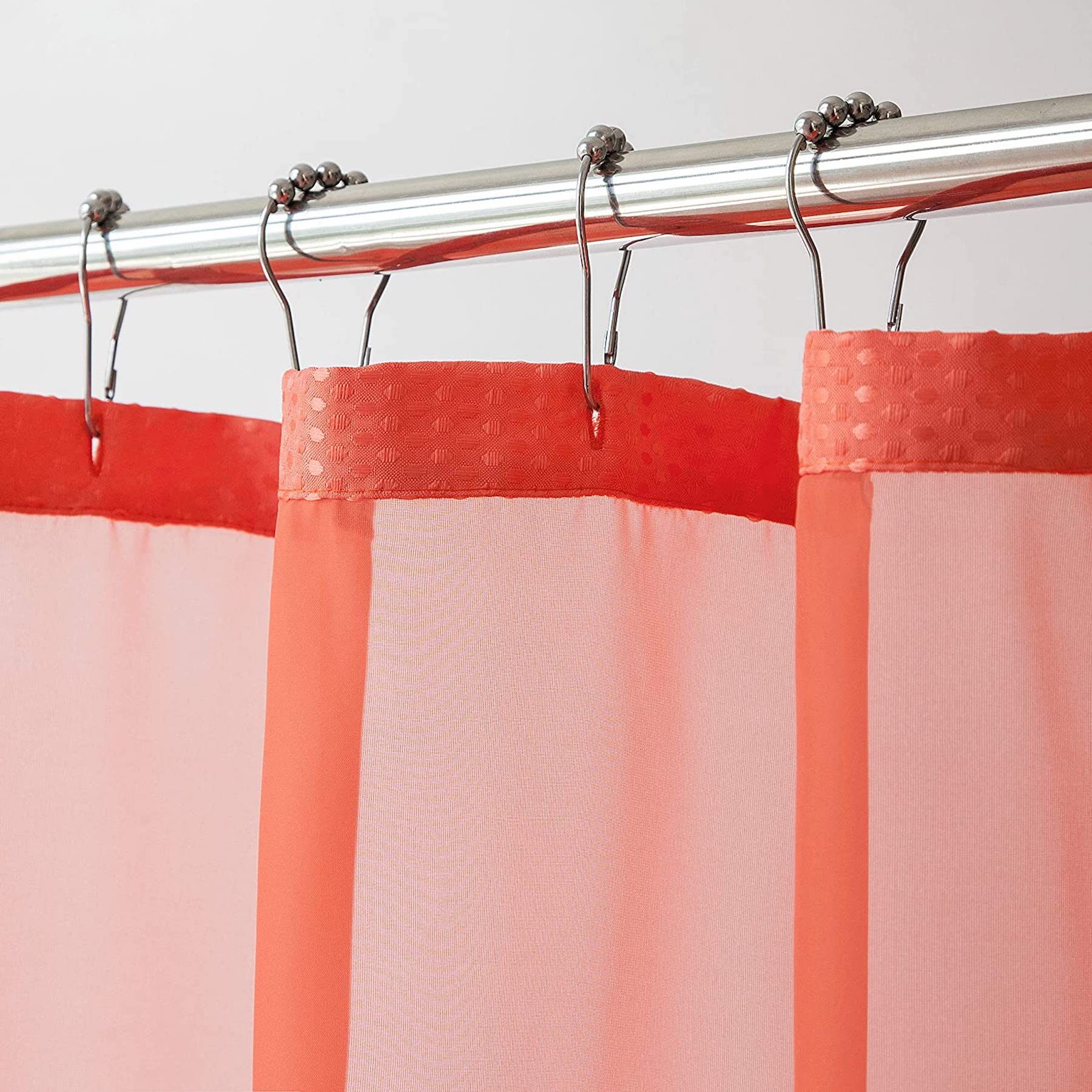 Dainty Home Complete 2 in 1 Waffle Weave Hotel Spa Style Fabric Shower Curtain Snap On/Off Waterproof Detachable Liner Set