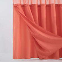 Load image into Gallery viewer, Dainty Home Complete 2 in 1 Waffle Weave Hotel Spa Style Fabric Shower Curtain Snap On/Off Waterproof Detachable Liner Set
