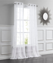 Load image into Gallery viewer, Dainty Home Gisella Boho 3D Floral Embroidered And Beaded Linen Look Light Filtering Grommet Panel Pair
