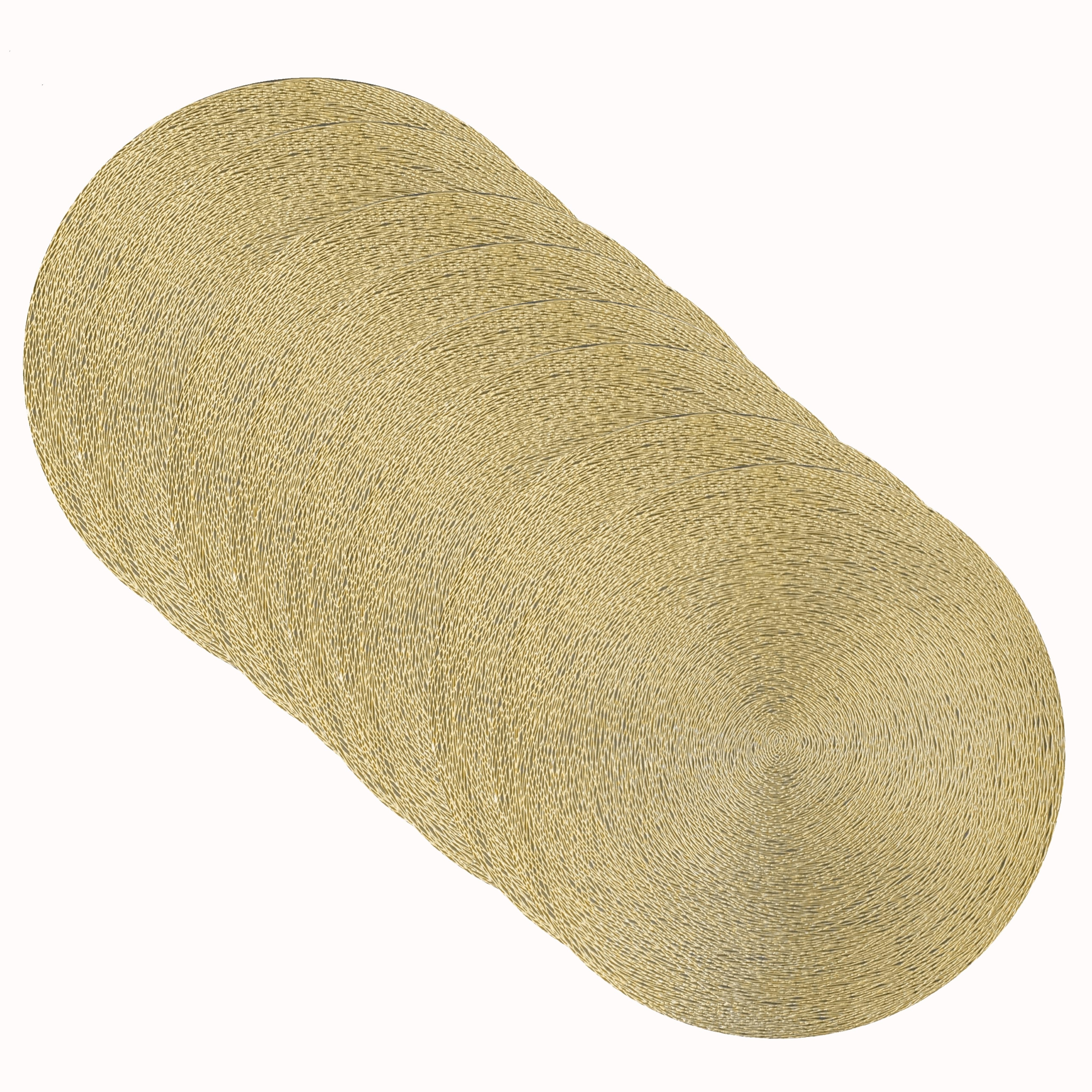 Dainty Home Regency Woven Metallic Lace Crossweave With A Contemporary Metallic Lace Pattern Reversible 15" x 15" Round Placemats