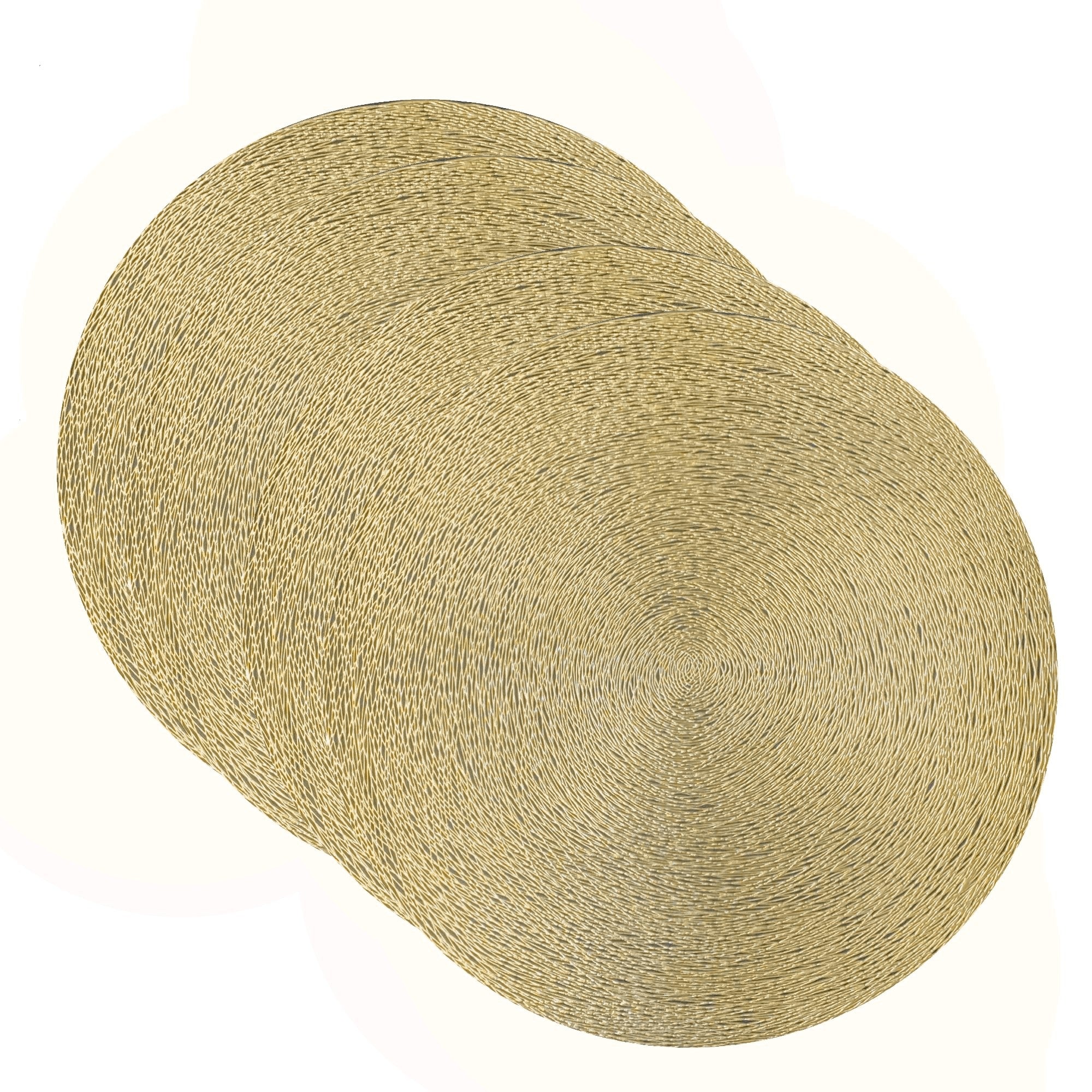 Dainty Home Regency Woven Metallic Lace Crossweave With A Contemporary Metallic Lace Pattern Reversible 15" x 15" Round Placemats