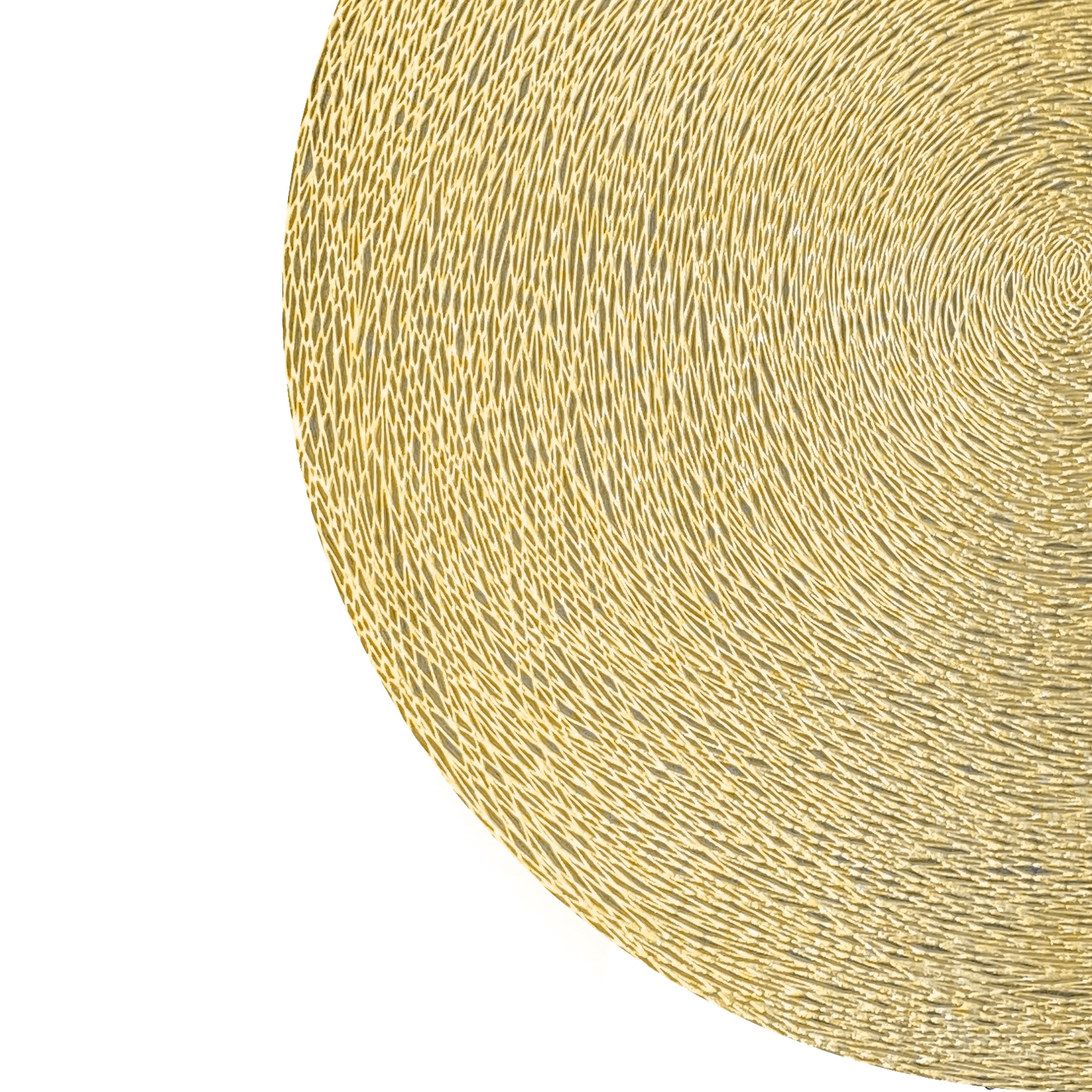 Dainty Home Regency Woven Metallic Lace Crossweave With A Contemporary Metallic Lace Pattern Reversible 15" x 15" Round Placemats