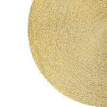 Load image into Gallery viewer, Dainty Home Regency Woven Metallic Lace Crossweave With A Contemporary Metallic Lace Pattern Reversible 15" x 15" Round Placemats
