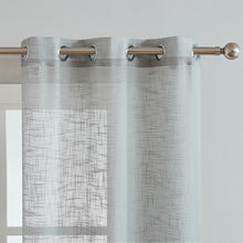 Load image into Gallery viewer, Dainty Home Hannah Solid Criss-Cross Weave Fabric Semi-Sheer Airy &amp; Breathable Light Filtering Grommet Panel Pair
