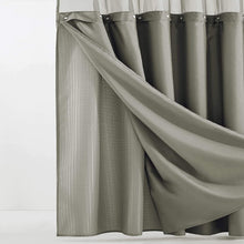 Load image into Gallery viewer, Dainty Home Complete 2 in 1 Waffle Weave Hotel Spa Style Fabric Shower Curtain Snap On/Off Waterproof Detachable Liner Set
